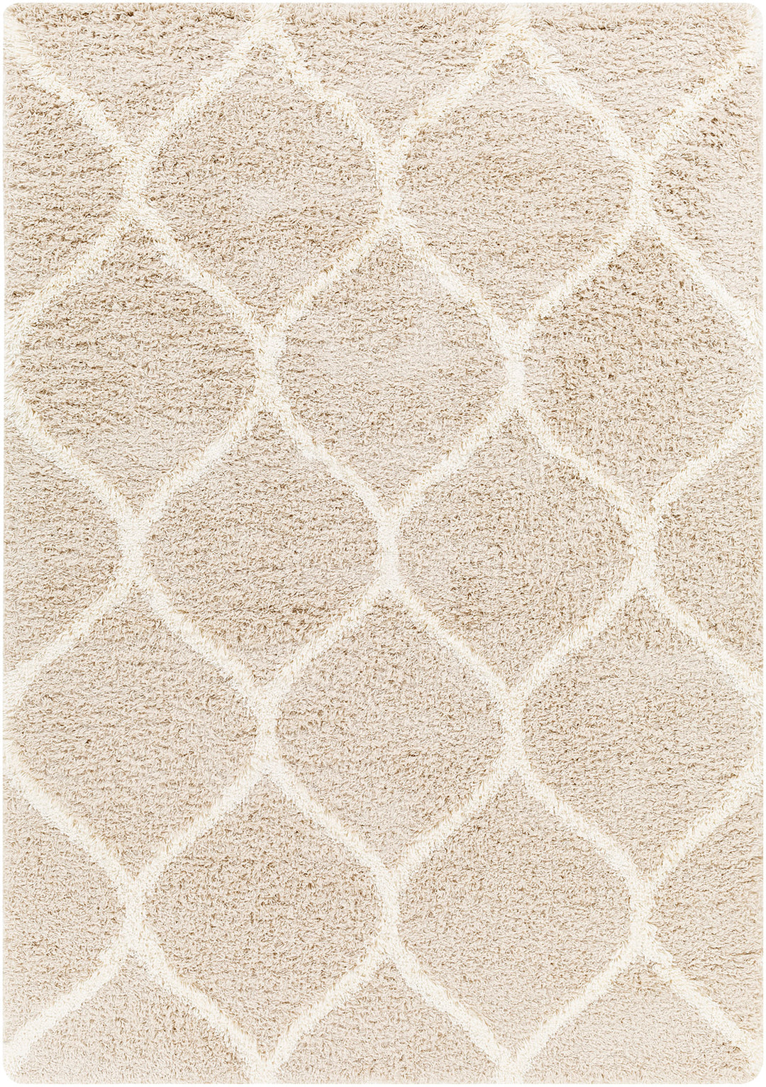 Tapis Shaggy Oriental Blanc/Beige Smolensk