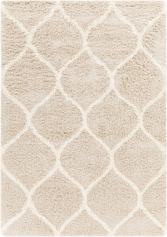 Tapis Shaggy Oriental Blanc/Beige Smolensk