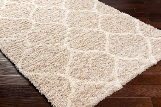 Tapis Shaggy Oriental Blanc/Beige Smolensk