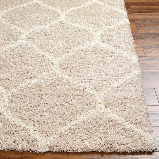 Tapis Shaggy Oriental Blanc/Beige Smolensk