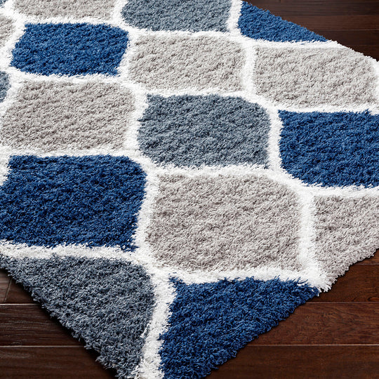 Tapis Shaggy Oriental Bleu/Gris Smolensk