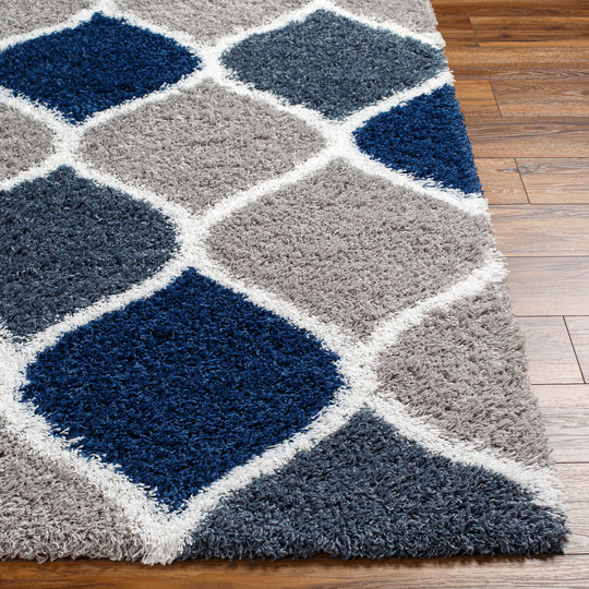 Tapis Shaggy Oriental Bleu/Gris Smolensk