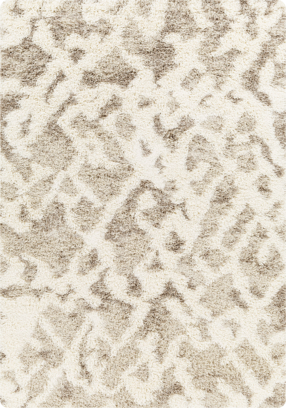 Tapis Shaggy Scandinave Bohème Blanc/Beige Sarajevo
