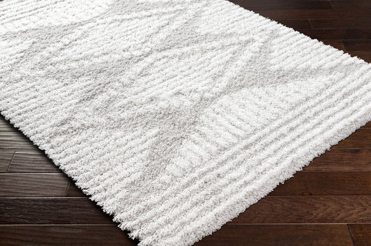 Tapis Shaggy Bohème Blanc/Gris Tuzla