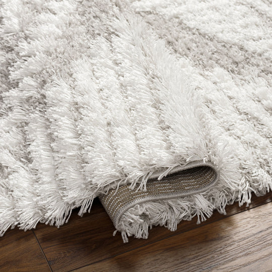 Tapis Shaggy Bohème Blanc/Gris Tuzla