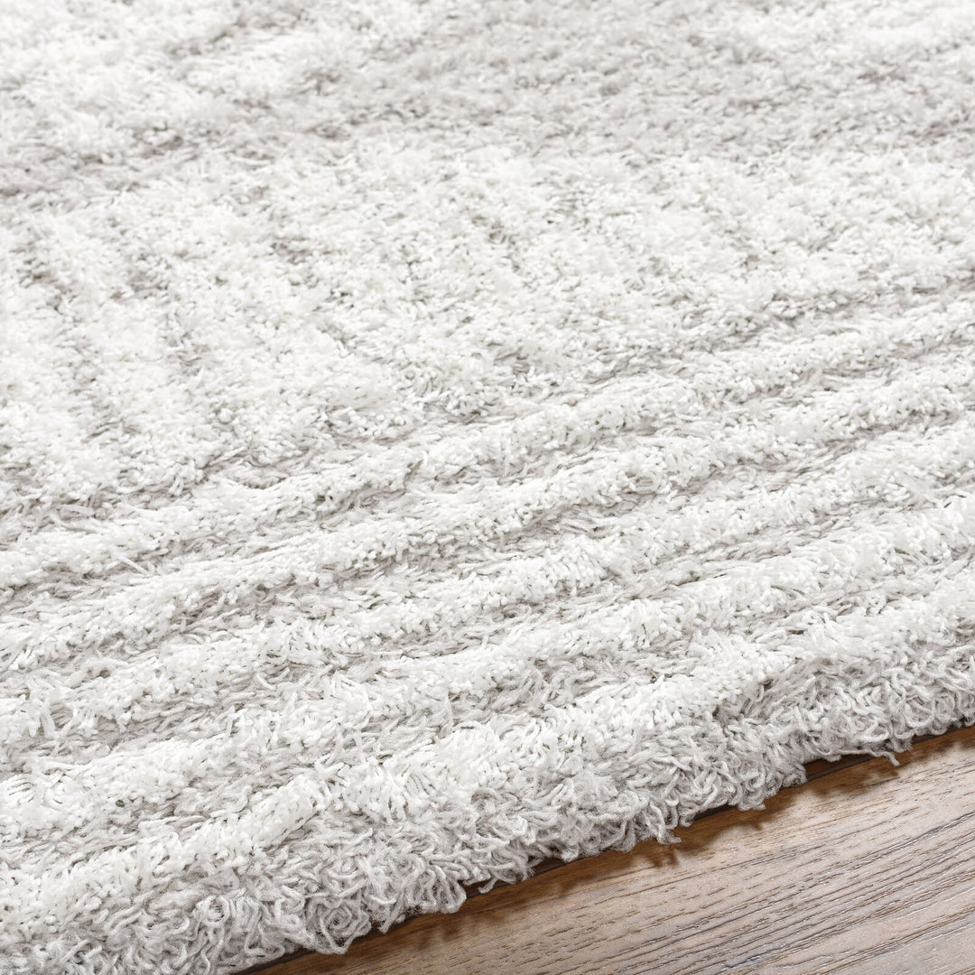 Tapis Shaggy Bohème Blanc/Gris Tuzla