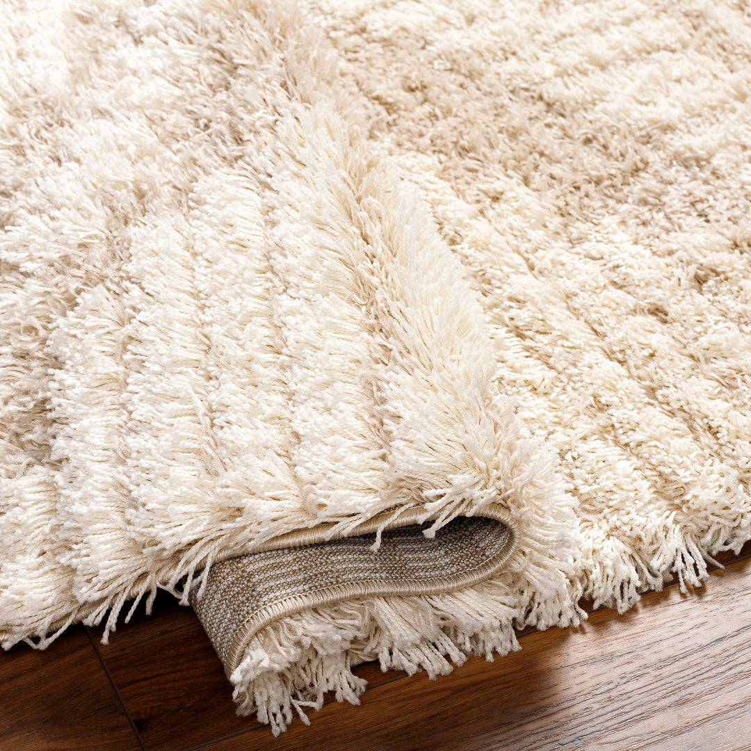 Tapis Shaggy Bohème Blanc/Beige Tuzla