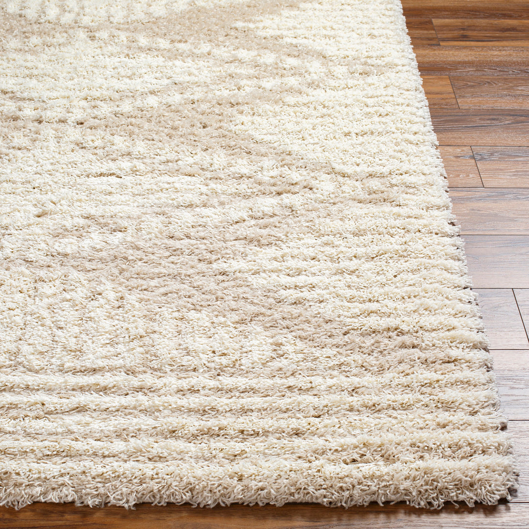 Tapis Shaggy Bohème Blanc/Beige Tuzla