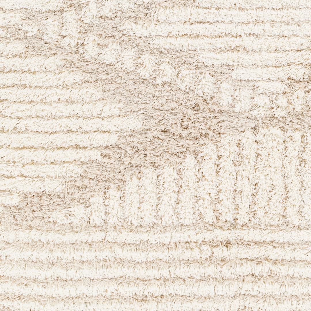 Tapis Shaggy Bohème Blanc/Beige Tuzla