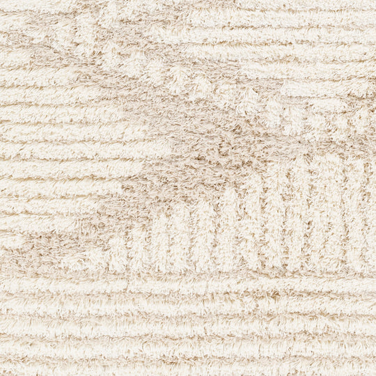 Tapis Shaggy Bohème Blanc/Beige Tuzla