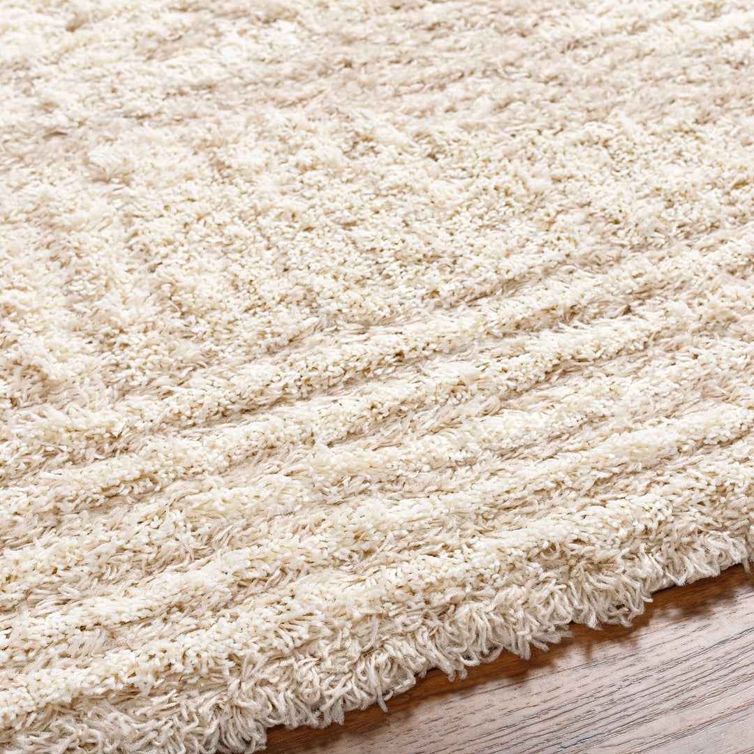 Tapis Shaggy Bohème Blanc/Beige Tuzla
