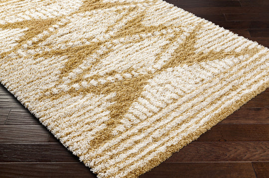 Tapis Shaggy Bohème Blanc/Ocre Tuzla