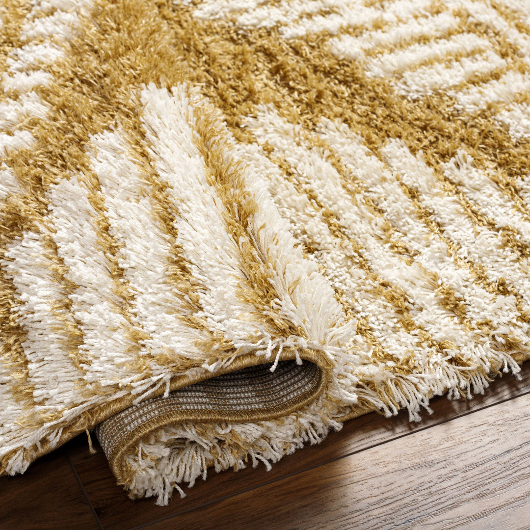 Tapis Shaggy Bohème Blanc/Ocre Tuzla