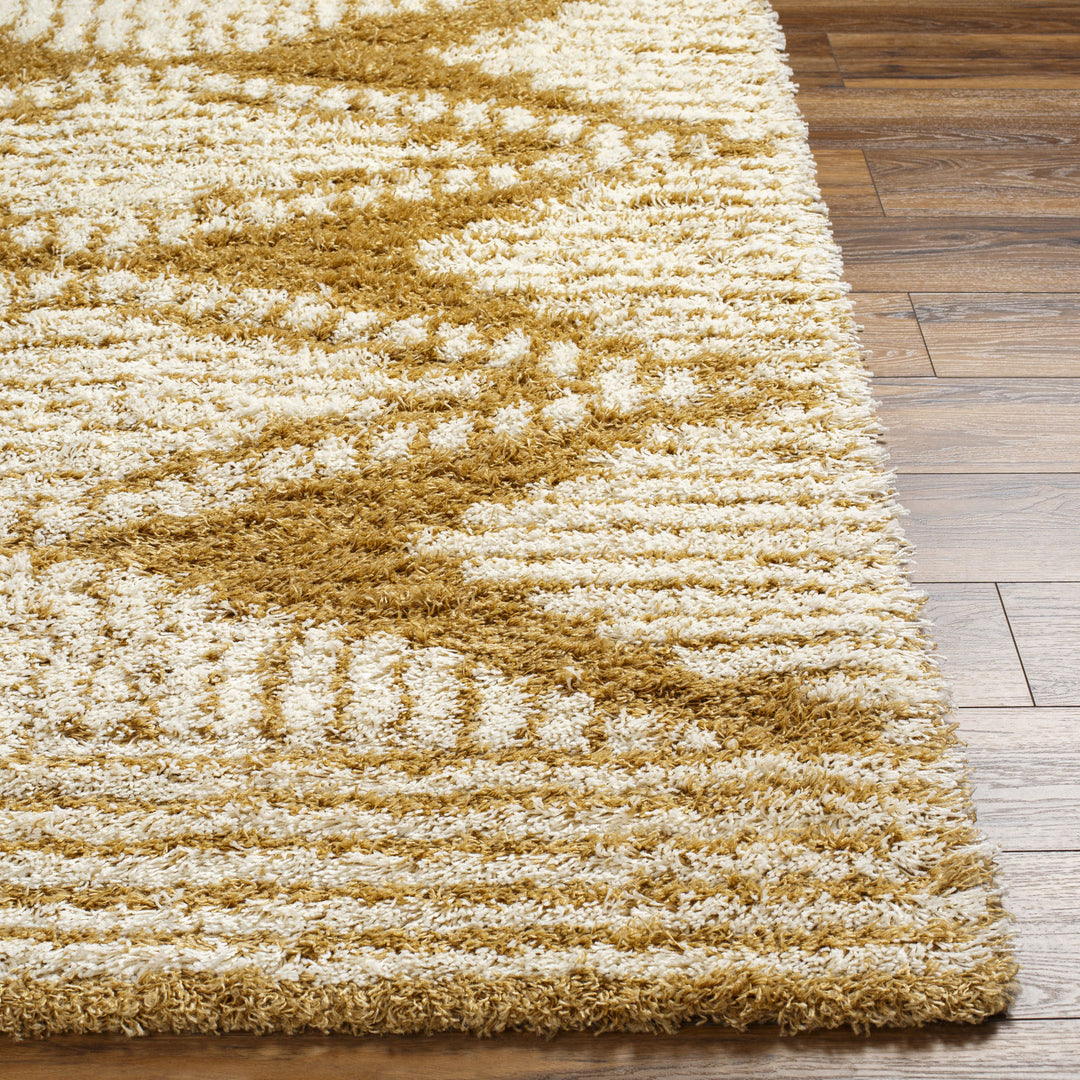 Tapis Shaggy Bohème Blanc/Ocre Tuzla