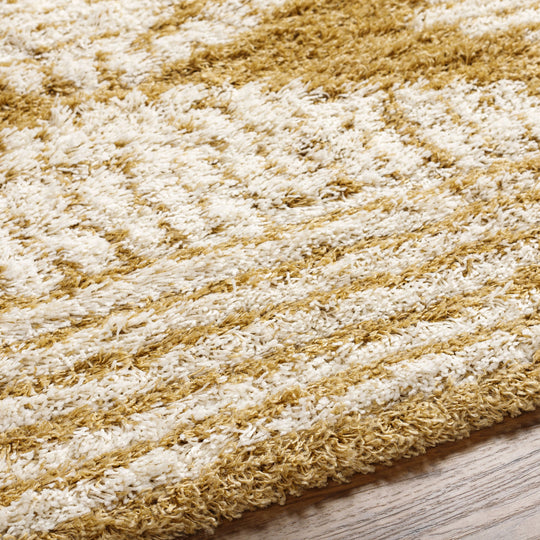 Tapis Shaggy Bohème Blanc/Ocre Tuzla