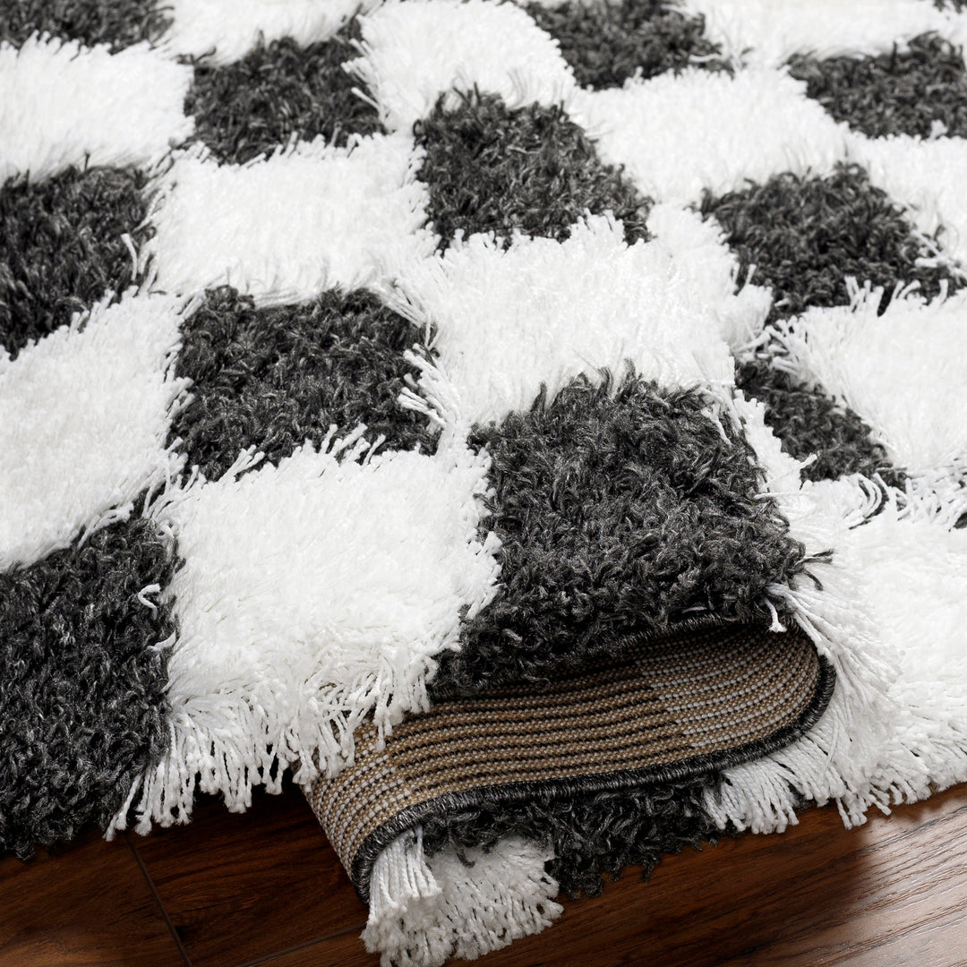 Tapis Shaggy à Carreaux Dewas