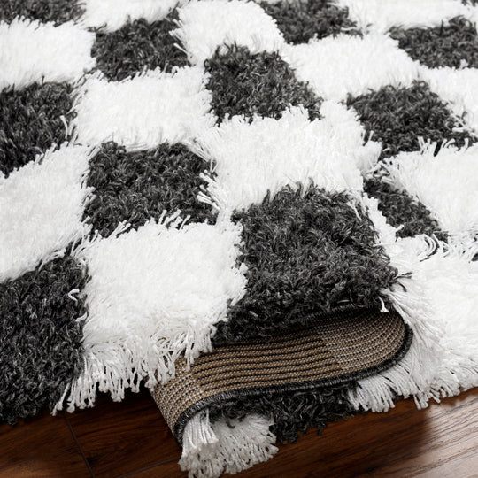 Tapis Shaggy à Carreaux Dewas