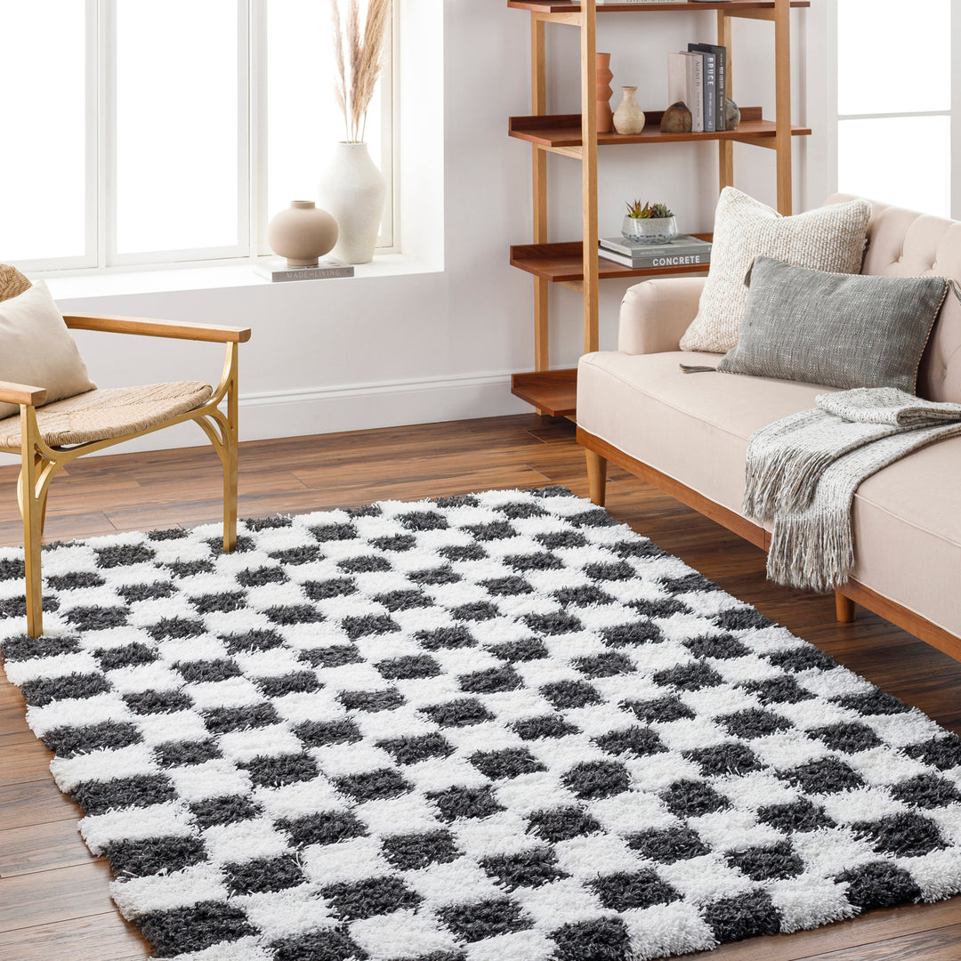 Tapis Shaggy à Carreaux Dewas