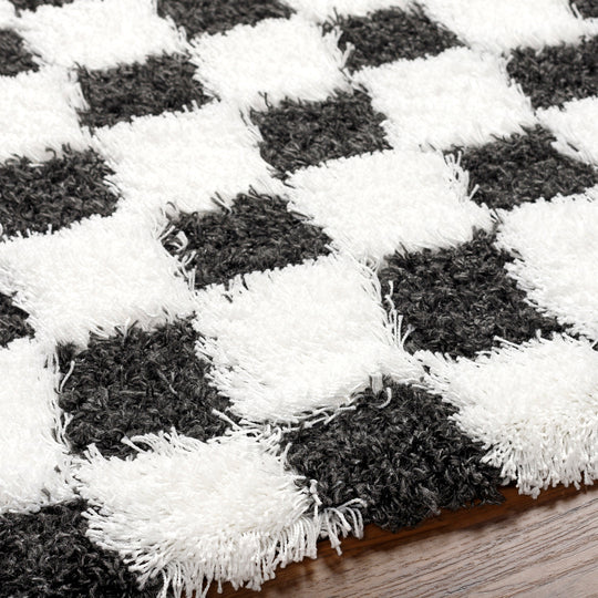 Tapis Shaggy à Carreaux Dewas