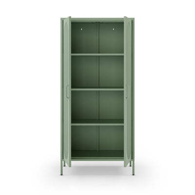 Vaisselier DRAWER Zio 2 portes en métal H170cm Vert Menthe