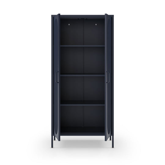 Vaisselier DRAWER Zio Bleu 2 portes en métal H170cm