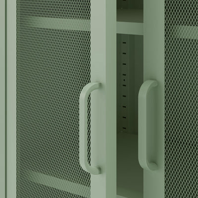 Vaisselier DRAWER Zio 2 portes en métal H170cm Vert Menthe