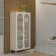 Vaisselier DRAWER Zio 2 portes en métal beige H170cm