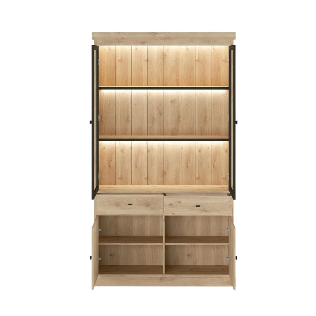 Vaisselier SUBLIMERA Valeria contemporain 124 cm chêne clair