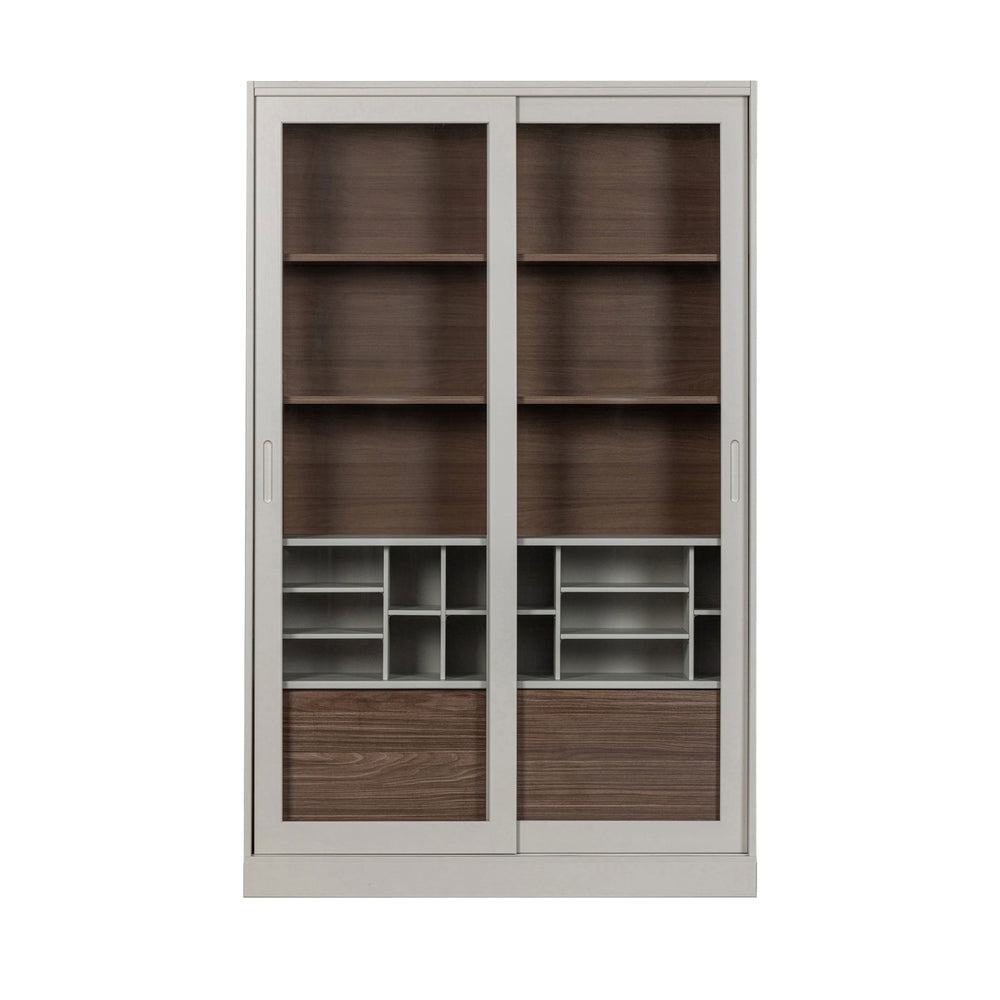 Vitrine DRAWER James 2 portes en bois H200cm beige
