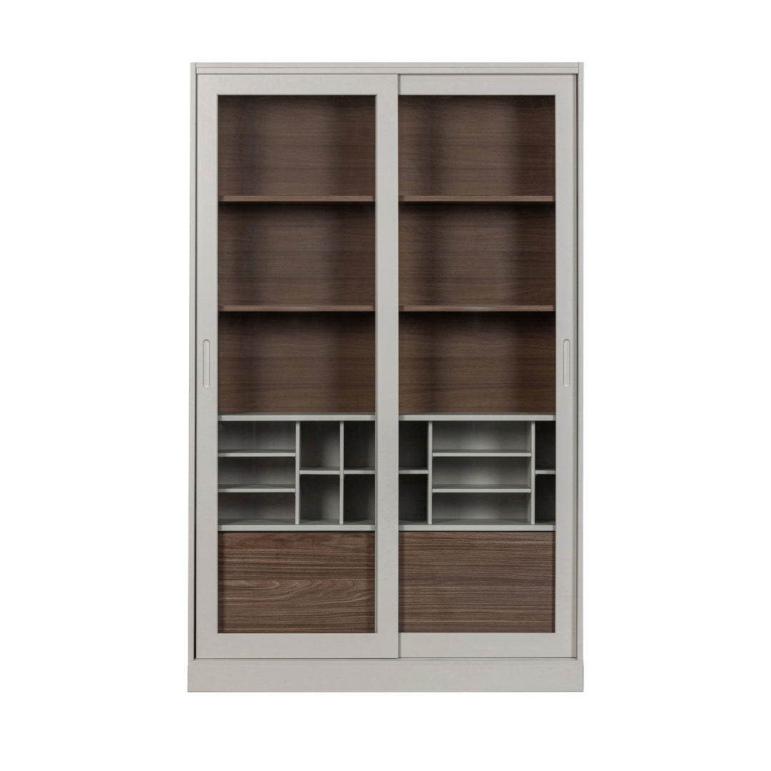 Vitrine DRAWER James 2 portes en bois H200cm beige