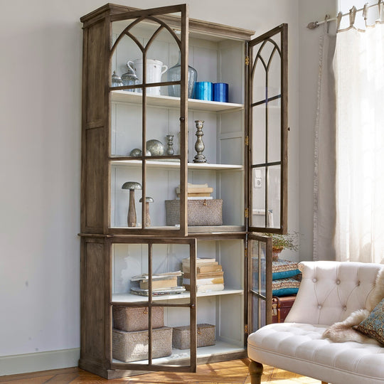 Vitrine LOBERON Garrard en bois marron et portes vitrées — photo produit
