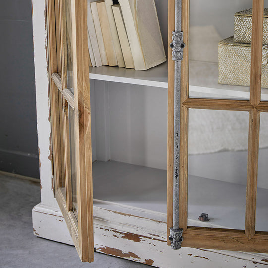 Vitrine Philippe 2 portes bois gris vieilli Loberon — photo produit