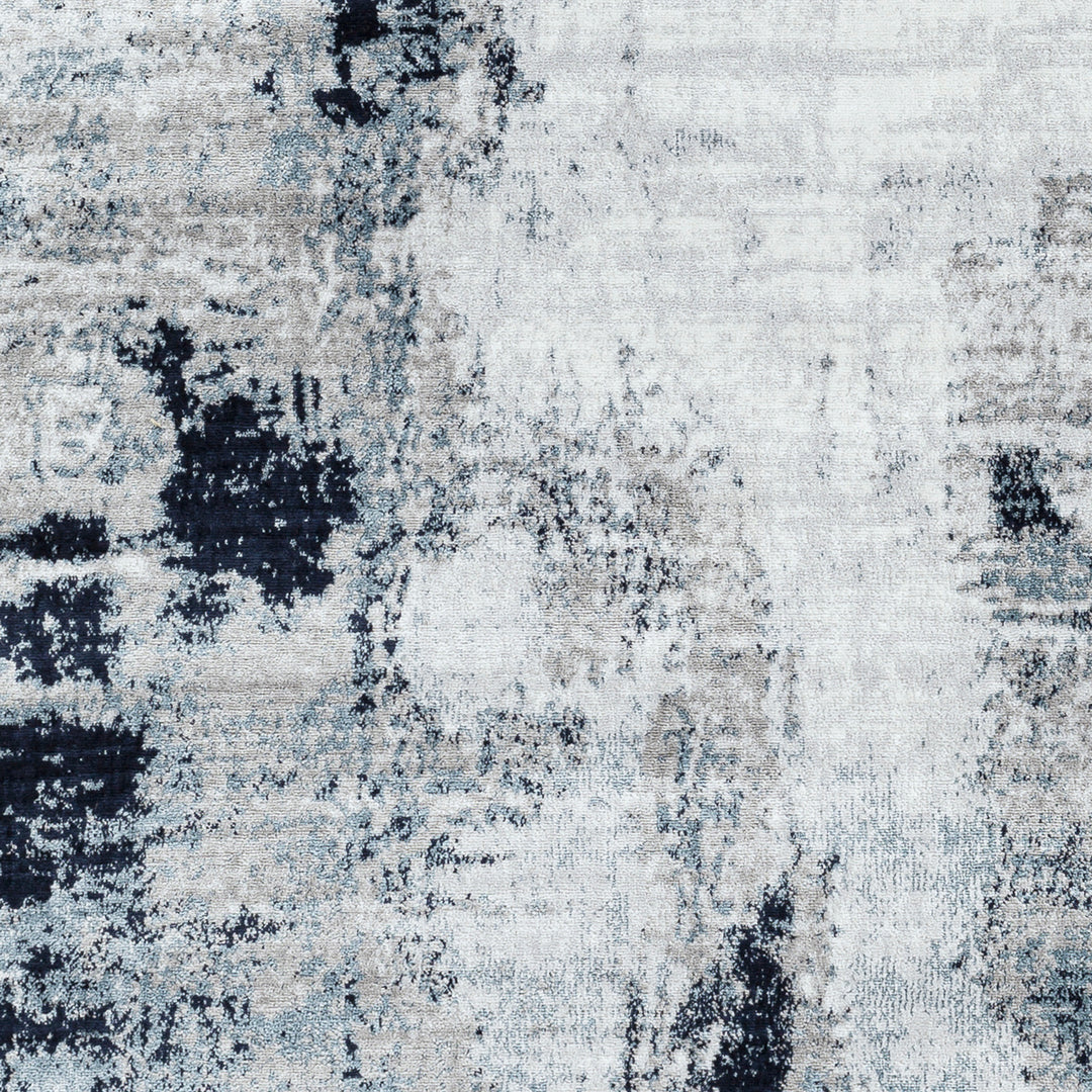 Tapis de Couloir Abstrait Moderne Bleu/Blanc/Gris Helsinki