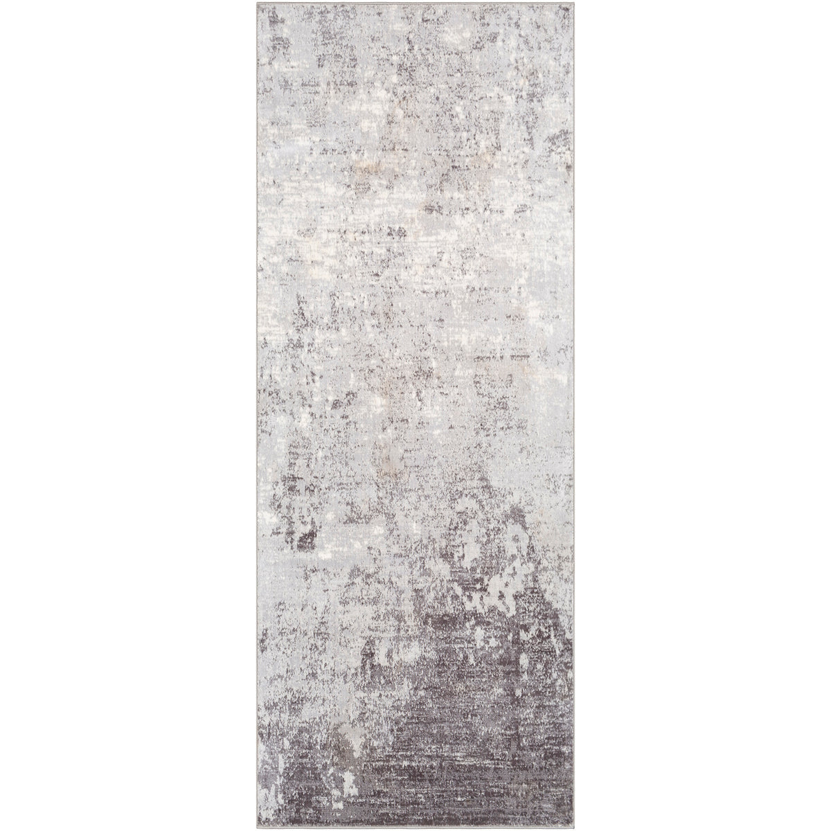 Tapis de couloir SURYA Bangkok abstrait moderne, motif patiné, gris, blanc et anthracite, vue 2