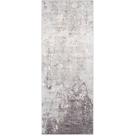 Tapis de Couloir Abstrait Moderne Gris/Blanc Bangkok