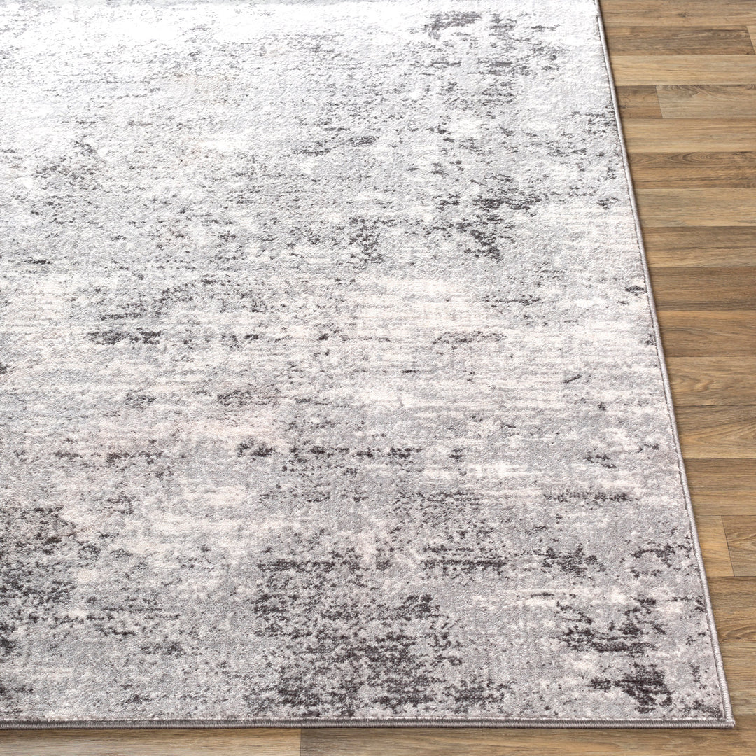 Tapis Rond Abstrait Moderne Gris/Blanc Rond Bangkok