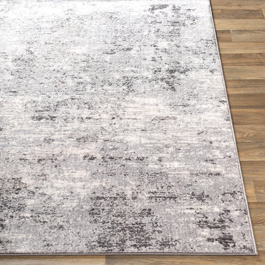Tapis Rond Abstrait Moderne Gris/Blanc Rond Bangkok