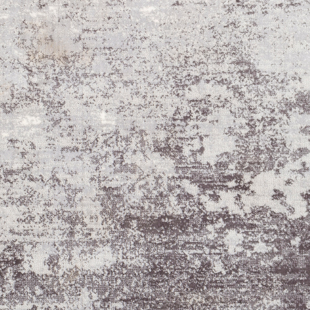Tapis Rond Abstrait Moderne Gris/Blanc Rond Bangkok
