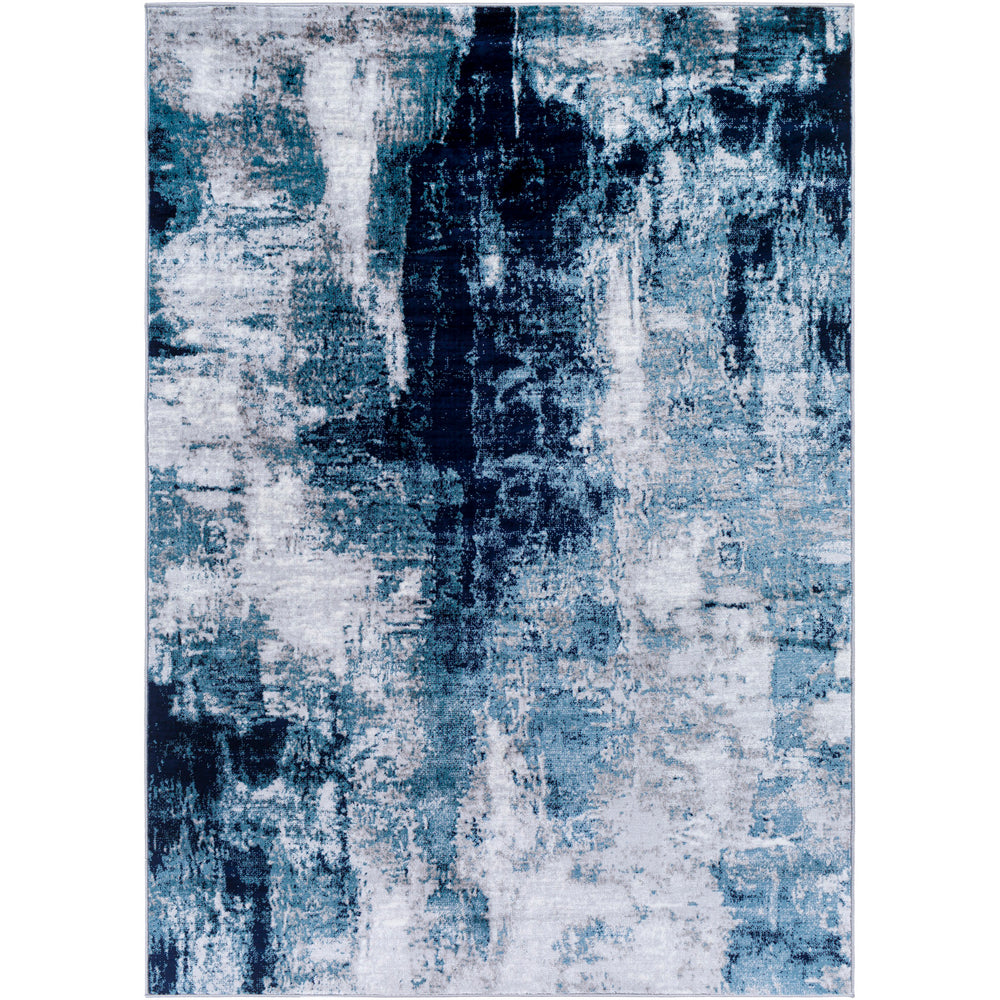 Tapis Abstrait Moderne Bleu/Gris Helsinki