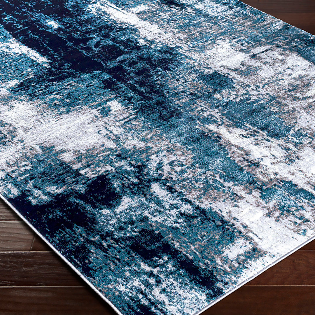 Tapis Abstrait Moderne Bleu/Gris Helsinki