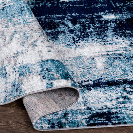 Tapis Abstrait Moderne Bleu/Gris Helsinki