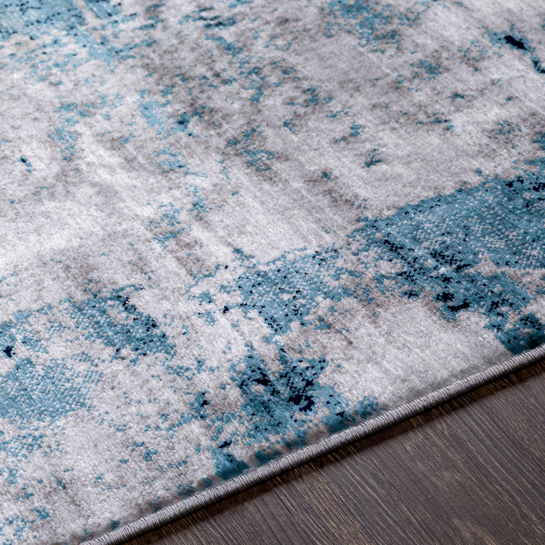 Tapis Abstrait Moderne Bleu/Gris Helsinki