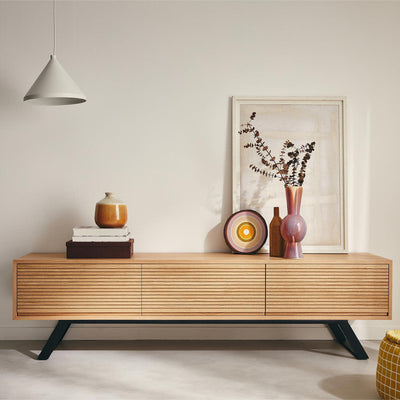Meuble Tv Lisa Design Zapallar en bois et métal noir 206 Cm
