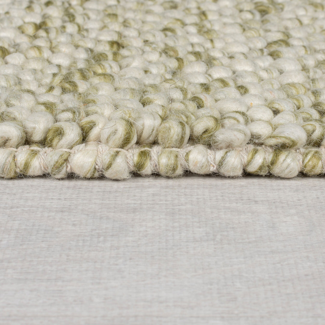Tapis laine bouclée MINERALS vert 80x150cm