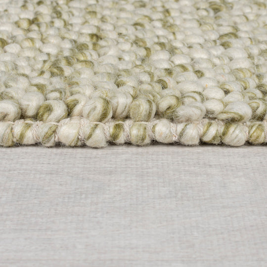Tapis laine bouclée MINERALS vert 80x150cm