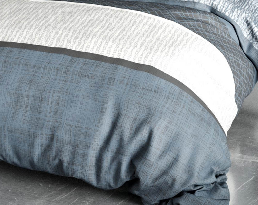 Parure de lit percale Brehat 200x200cm +2taies 63cm