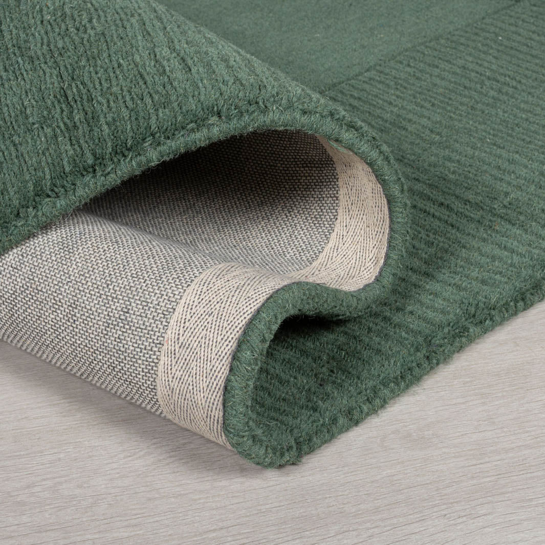 tapis haut de gamme vert en laine