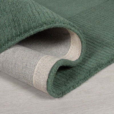 tapis haut de gamme vert en laine