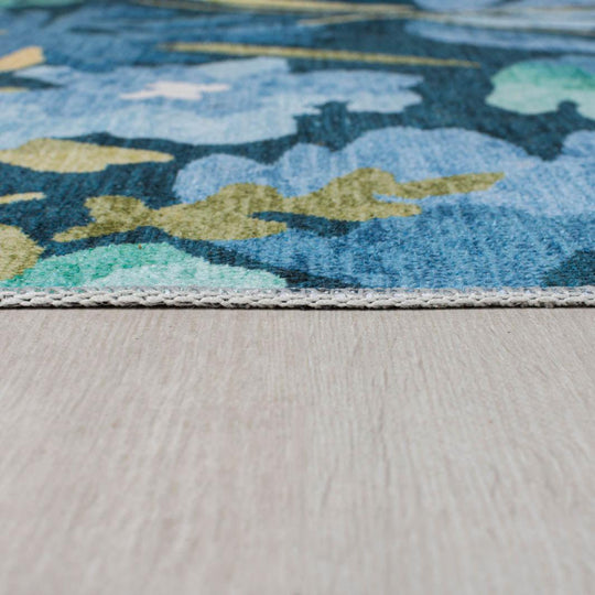 Tapis lavable Alyssa Bleu