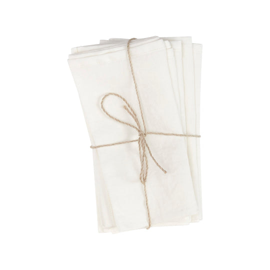 Lot de 4 serviette de table en lin - reconditionné parfaitement